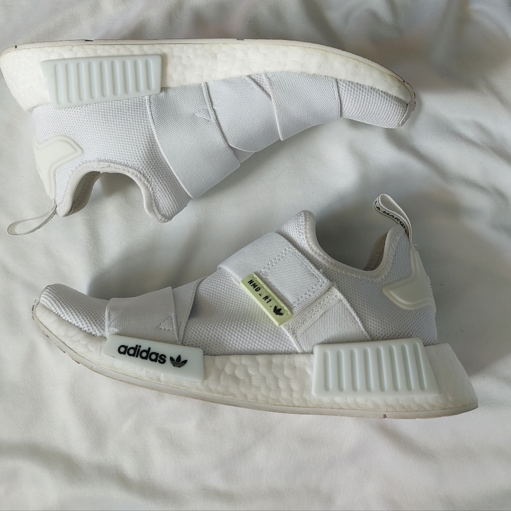 Women's white Adidas NMD_R1 slip on sneakers size 7